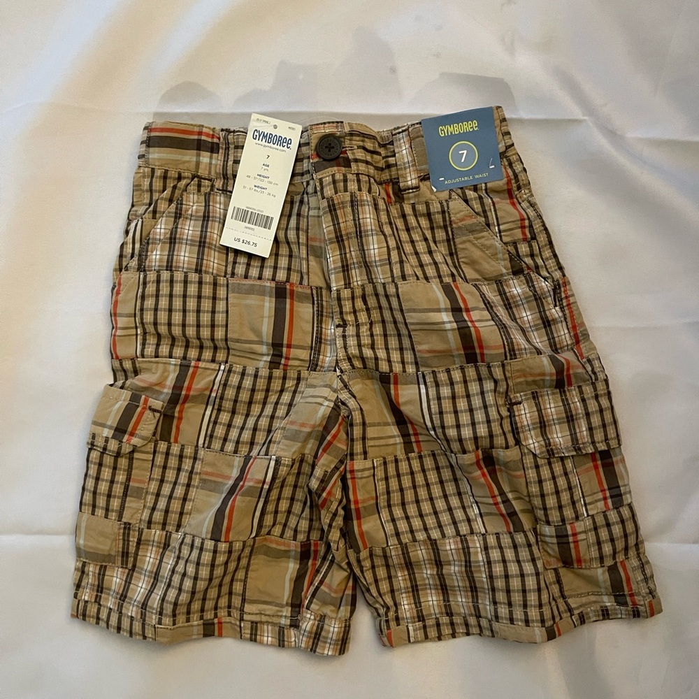 Gymboree Kids' Tan and Orange Plaid Shorts